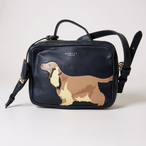 Radley & Friends Baxter Spaniel Dog Leather Crossbody Top Handle Bag NWT - Picture 2 of 16